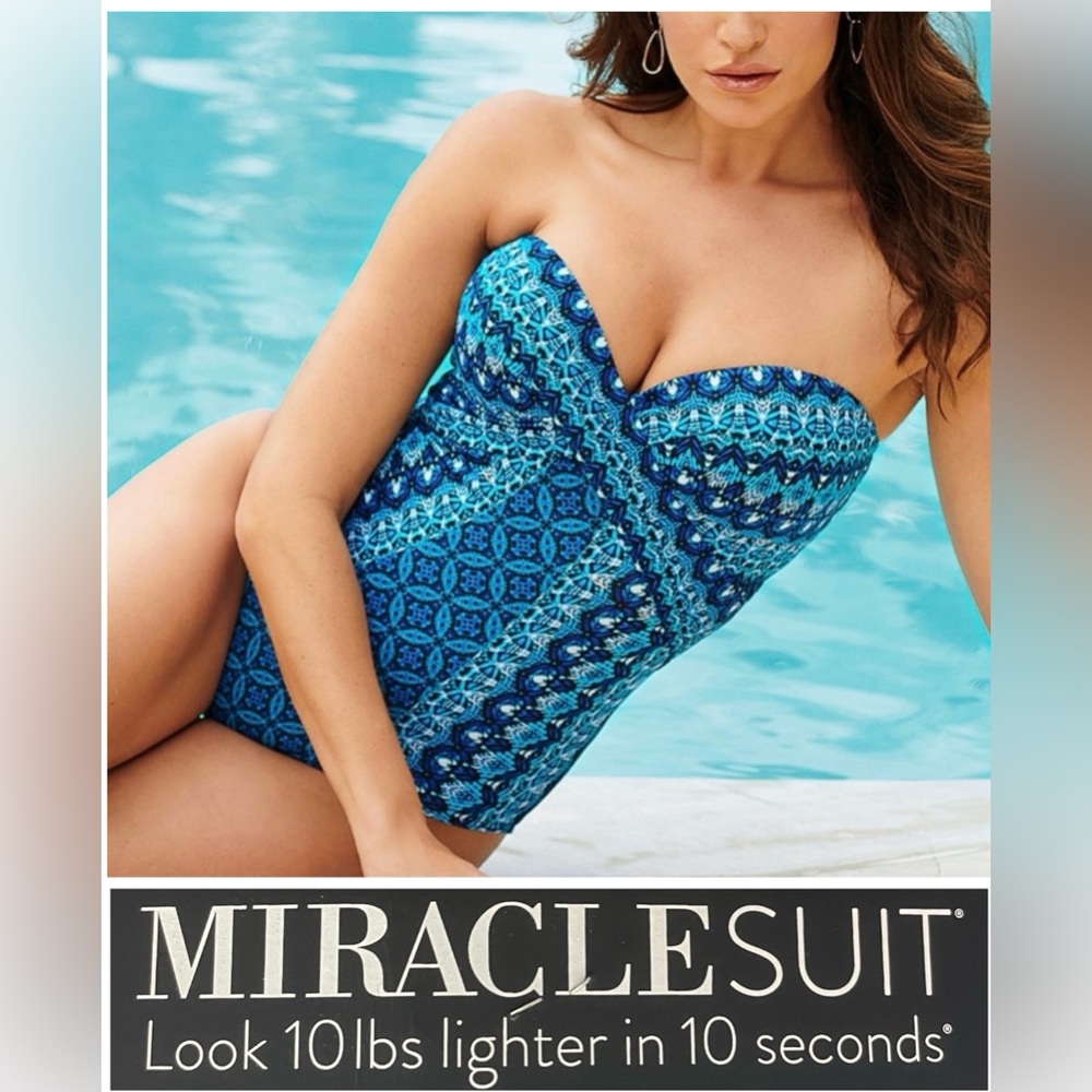 Miracle Suit Seville Mosaica Underwire One Piece Swimsuit Size 14 NWT